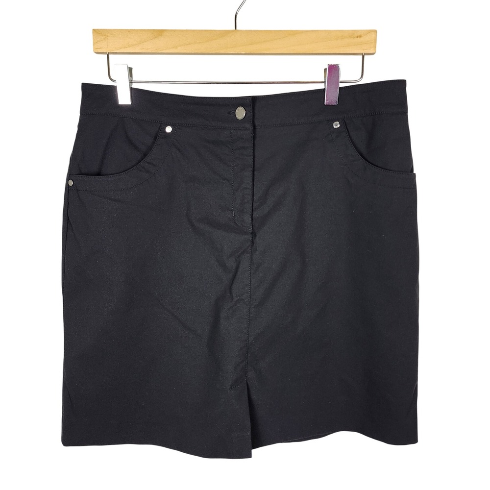 Lohla Sport Black Golf Skort 10 Performance Stretch Pockets Pickleball Outdoors - Picture 1 of 8